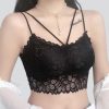 Women's Stretch cotton & Lace Padded Wire Free Bra