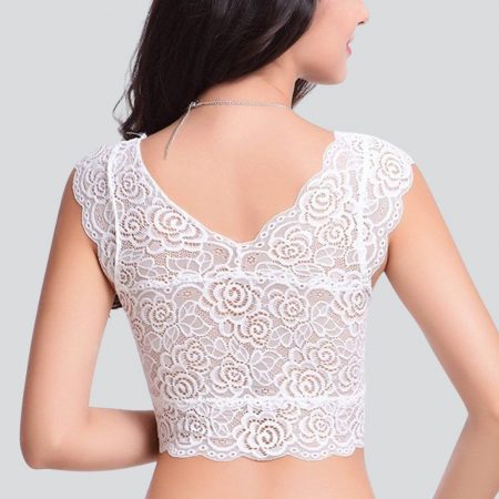 Women's Stretch cotton & Lace Padded Wire Free Blouse Bra