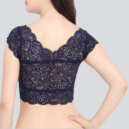 Women's Stretch cotton & Lace Padded Wire Free Blouse Bra