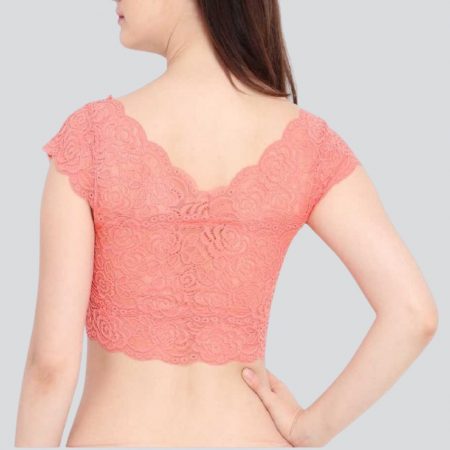 Women's Stretch cotton & Lace Padded Wire Free Blouse Bra