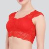 Women's Stretch cotton & Lace Padded Wire Free Blouse Bra