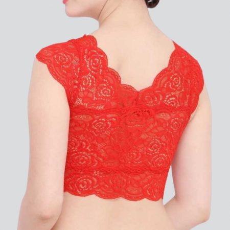 Women's Stretch cotton & Lace Padded Wire Free Blouse Bra