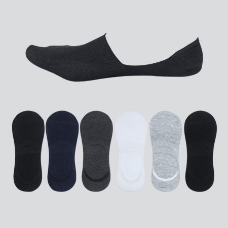 Men's Plain Cotton Loafer Socks with Silicon Anti Skit Support